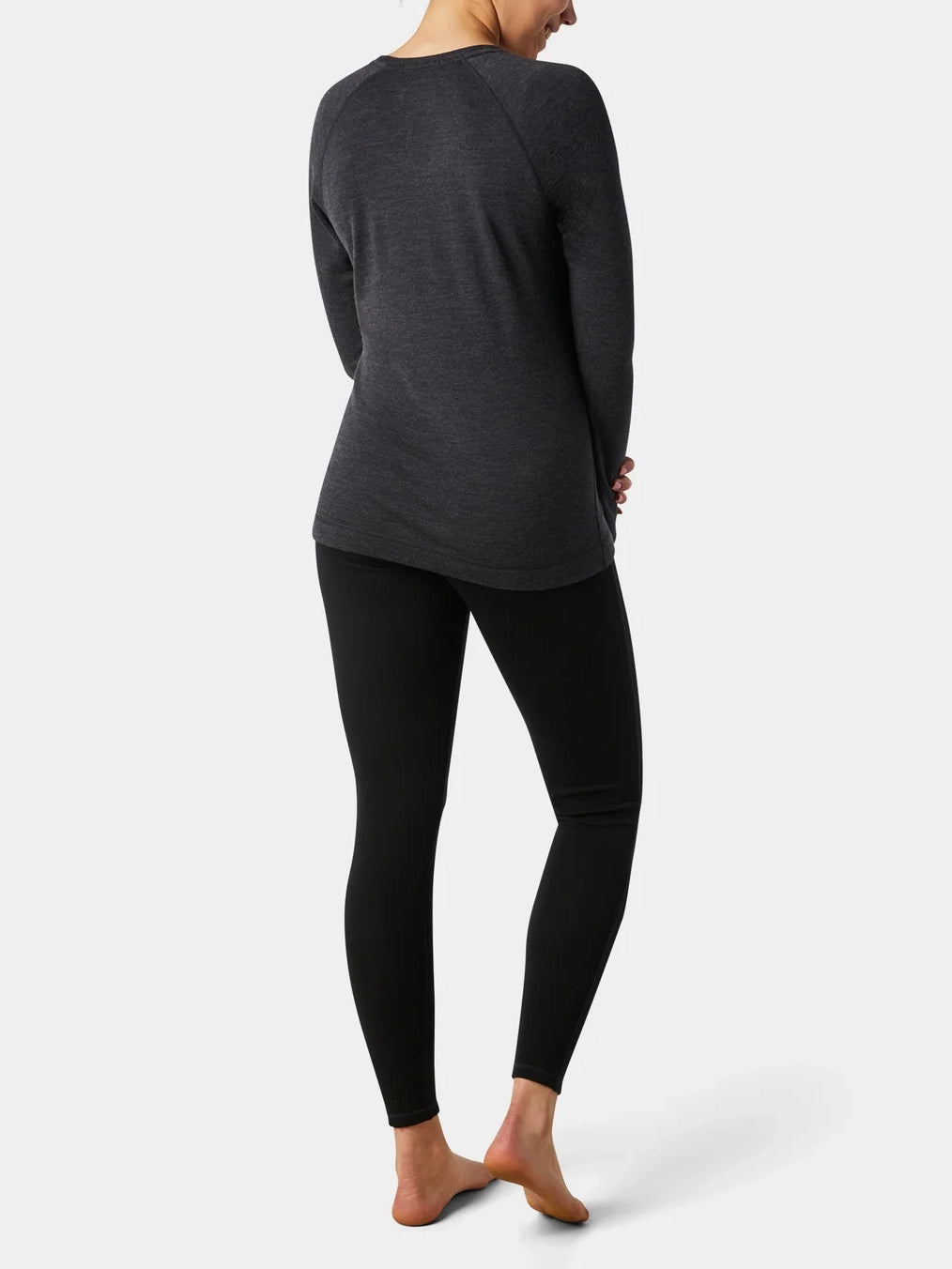 Smartwool Women's Classic Thermal Merino Base Layer Crew Charcoal Heather