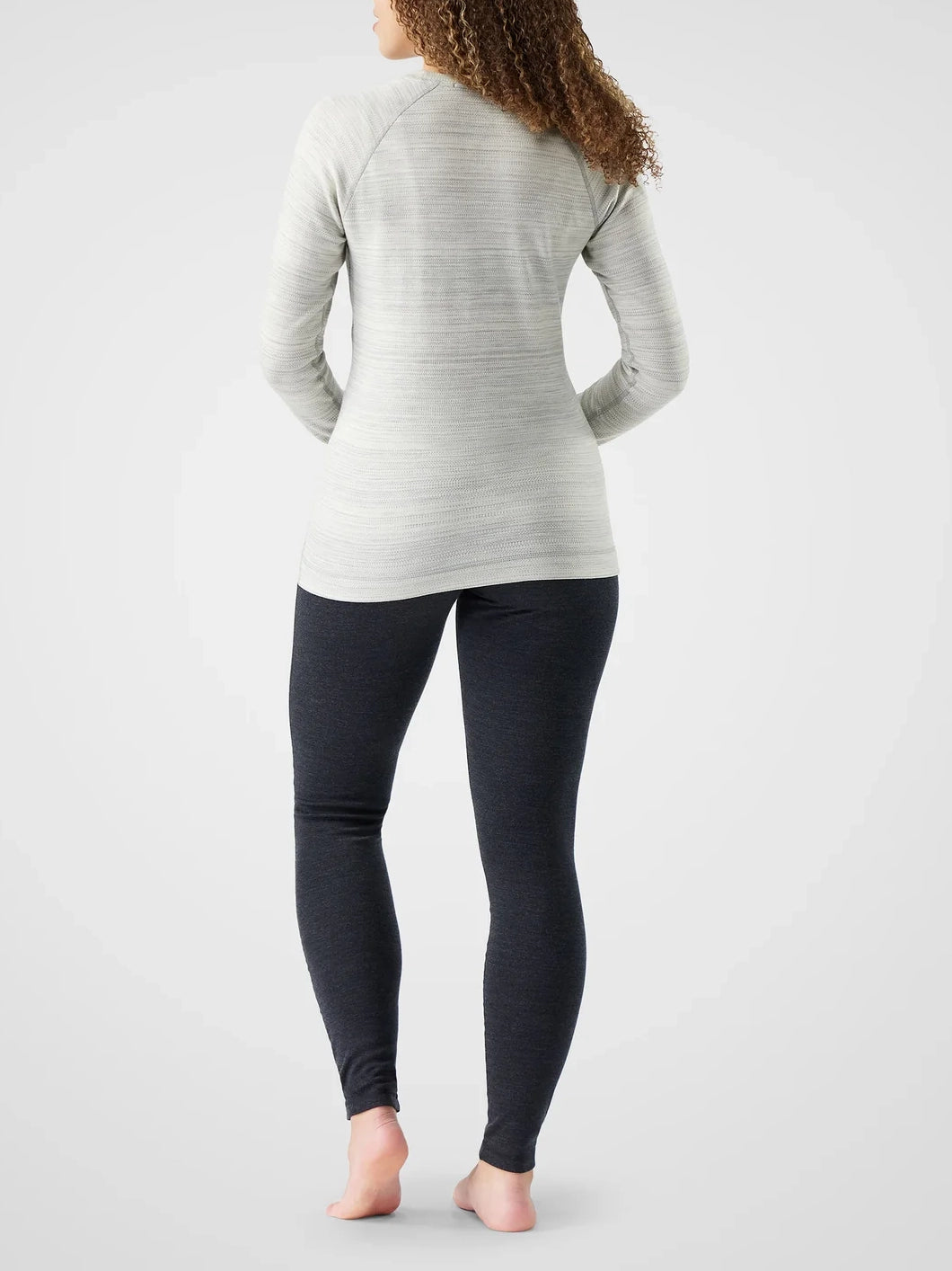 Smartwool Women's Classic Thermal Merino Base Layer Crew Light Gray Color Shift