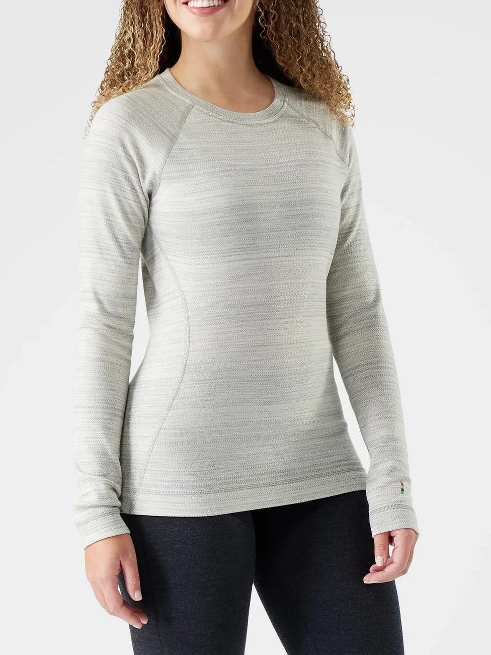 Smartwool Women's Classic Thermal Merino Base Layer Crew Light Gray Color Shift