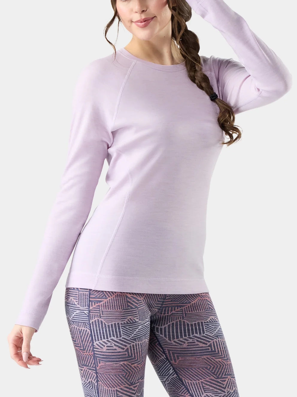 Smartwool Women's Classic Thermal Merino Base Layer Crew Lavender Sky Heather