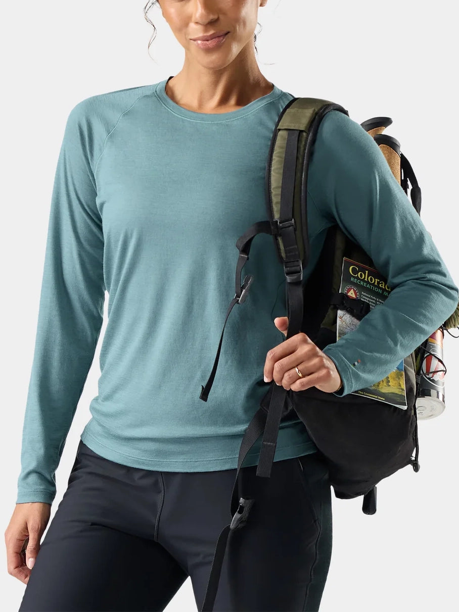Smartwool Women's Classic All-Season Merino Base Layer Crew Dusty Teal