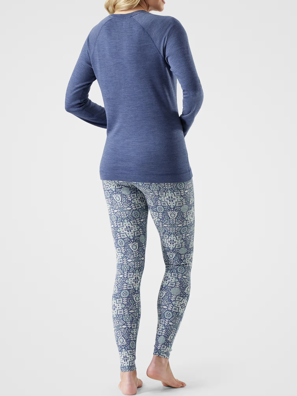 Smartwool Thermal Merino Base Layer Crew Nightfall Blue Heather
