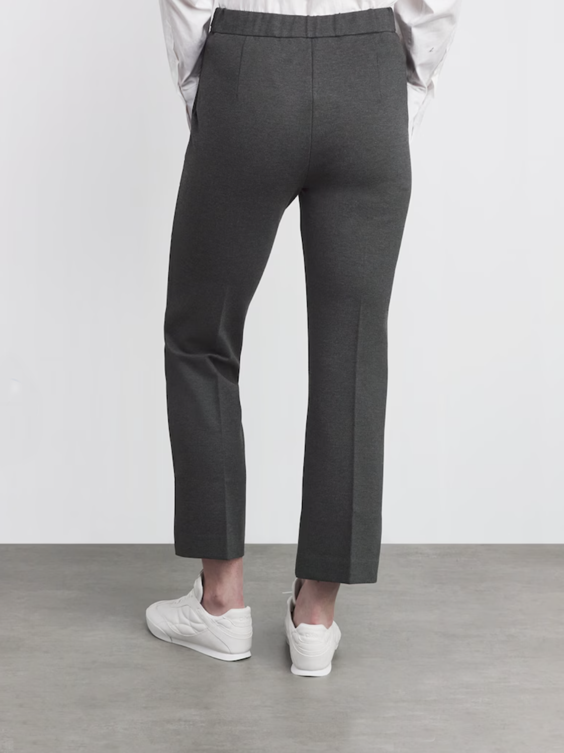 Max Mara Jeff Jersey Cropped Trousers Dark Grey