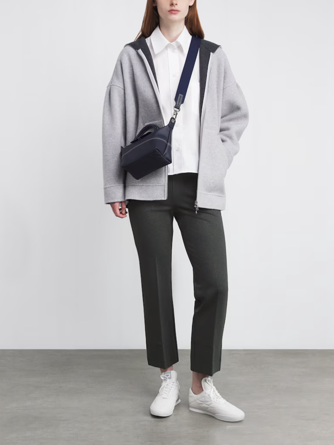 Max Mara Jeff Jersey Cropped Trousers Dark Grey