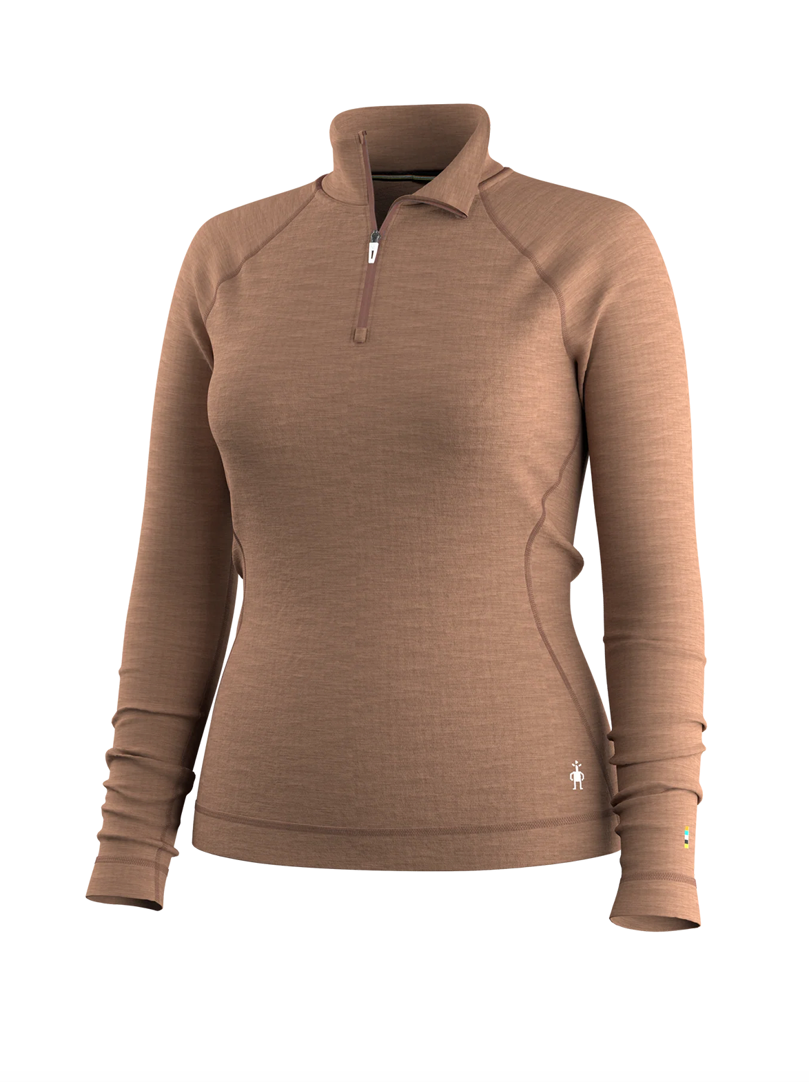 Smartwool Women's Classic Thermal Merino Base Layer 1/4 Zip Mocha Heather