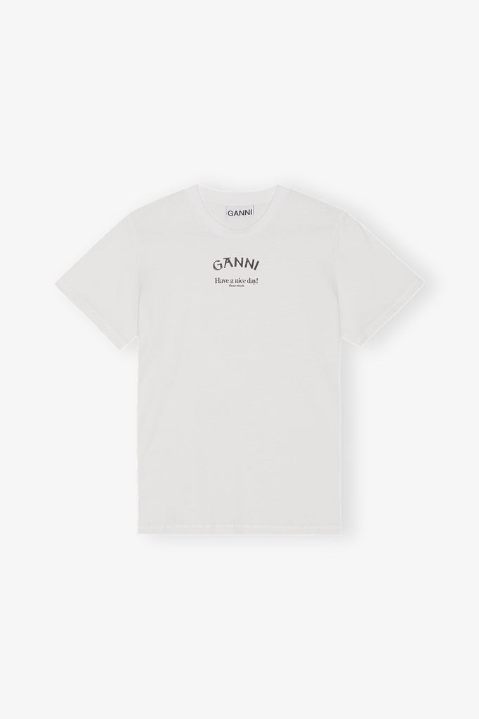 Ganni Relaxed O-neck T-shirt Bright White