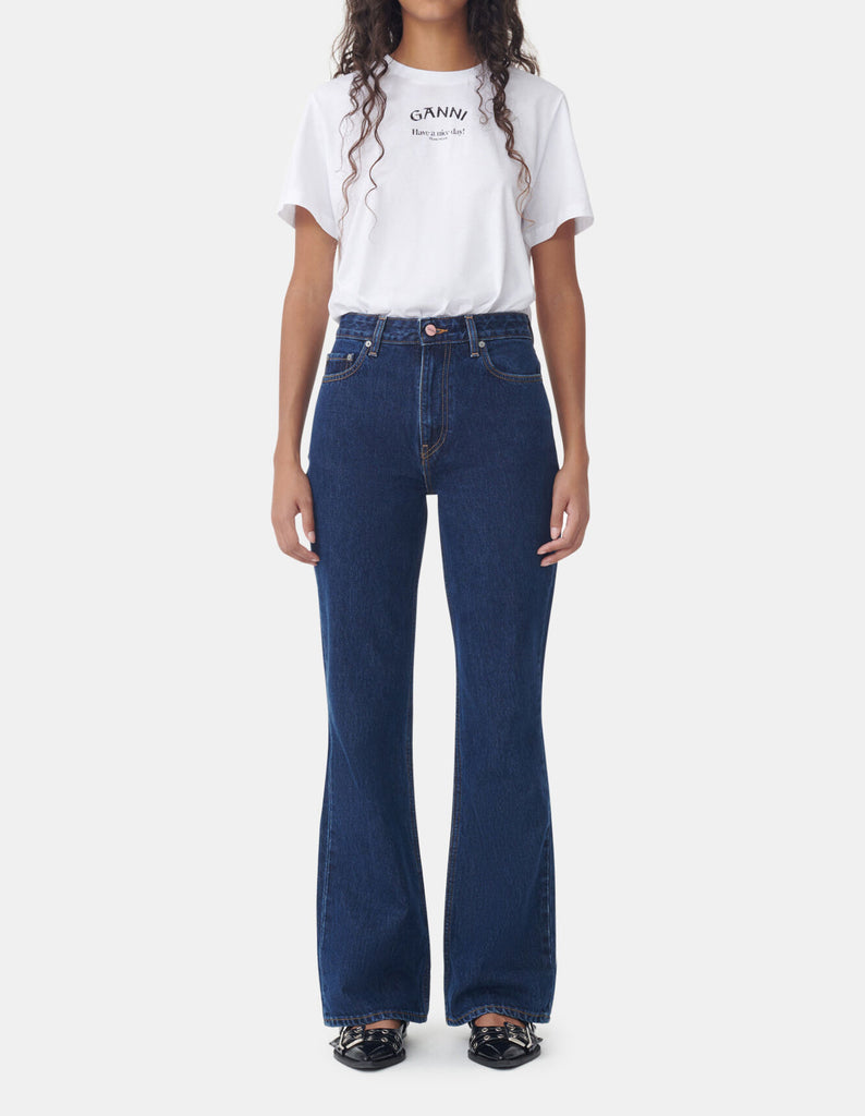 Ganni Relaxed O-neck T-shirt Bright White