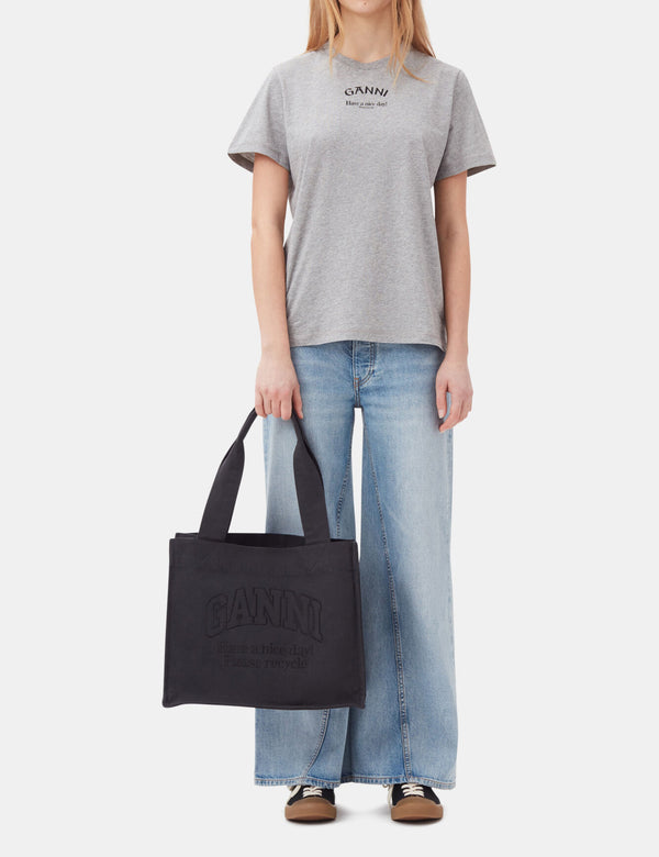 Ganni Relaxed O-neck T-shirt Paloma Melange