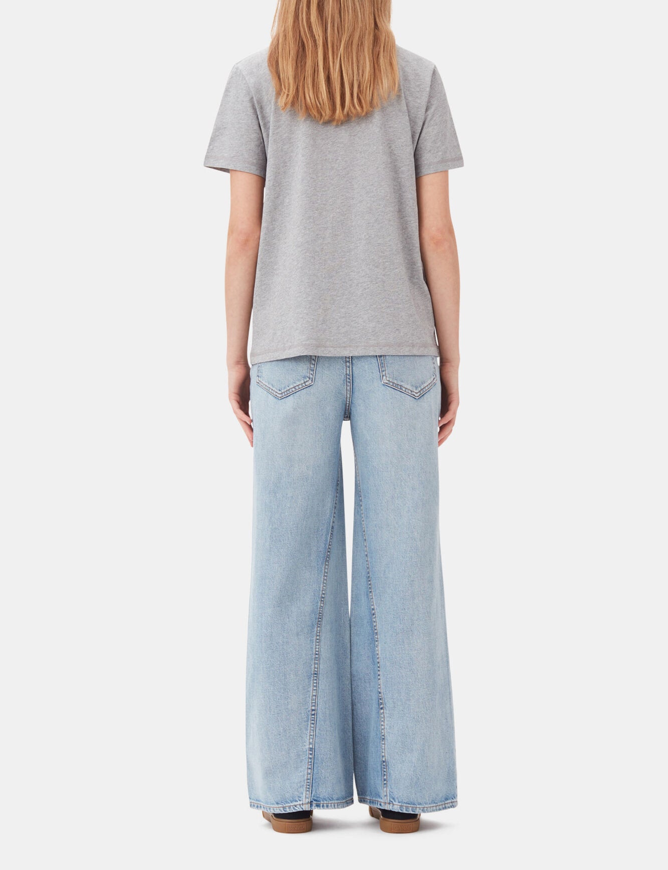 Ganni Relaxed O-neck T-shirt Paloma Melange