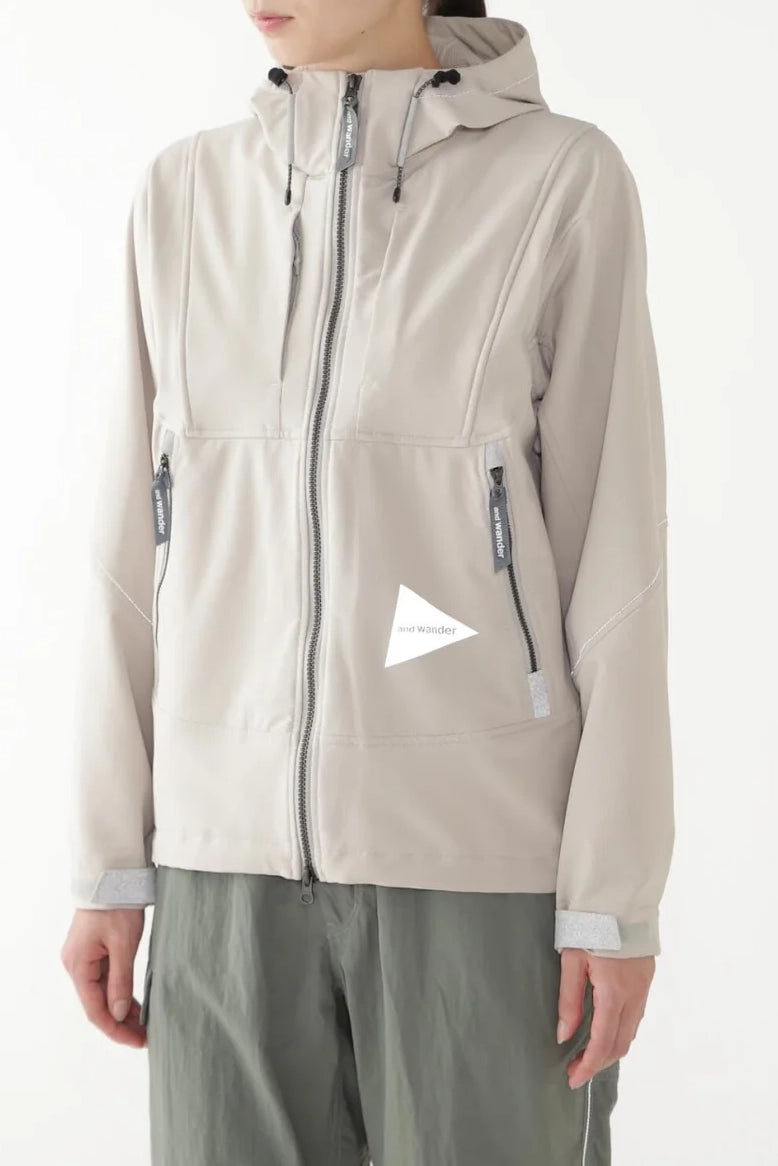 And Wander Light Stretch Shell Jacket Grey