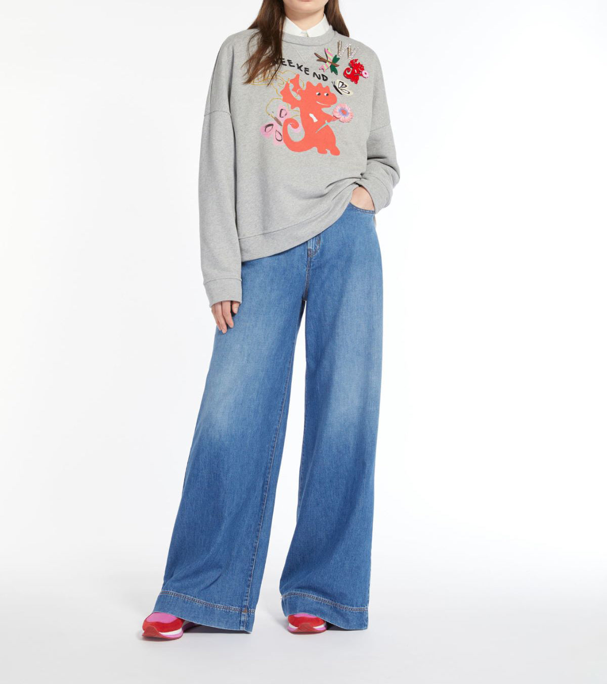 Max Mara Weekend Nativa Printed Organic Cotton Sweatshirt