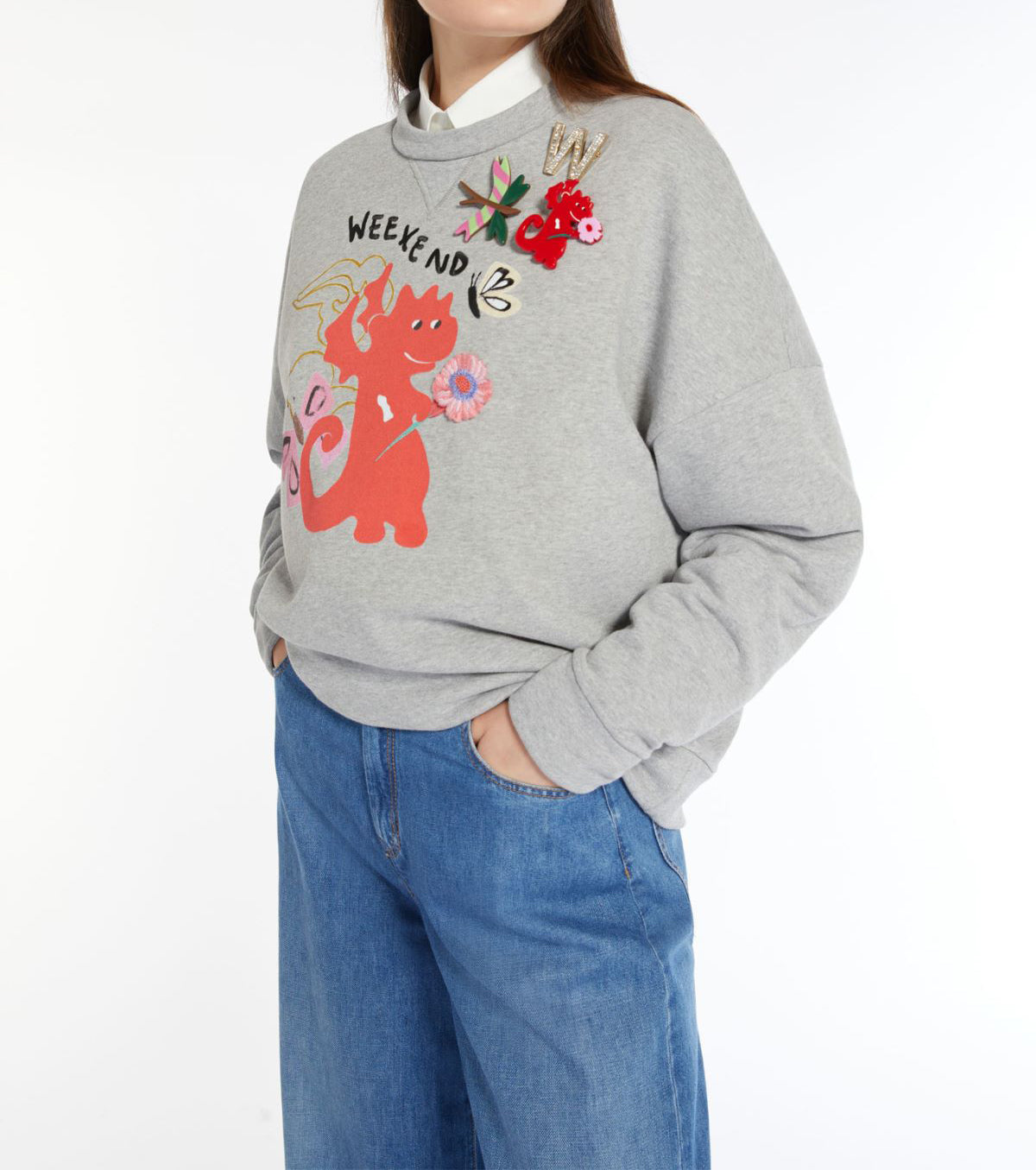 Max Mara Weekend Nativa Printed Organic Cotton Sweatshirt