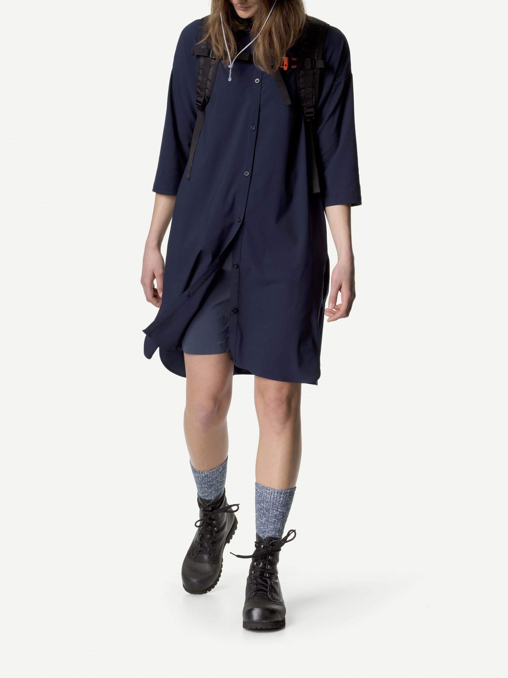Houdini W's Route Shirt Dress Blue Illusion