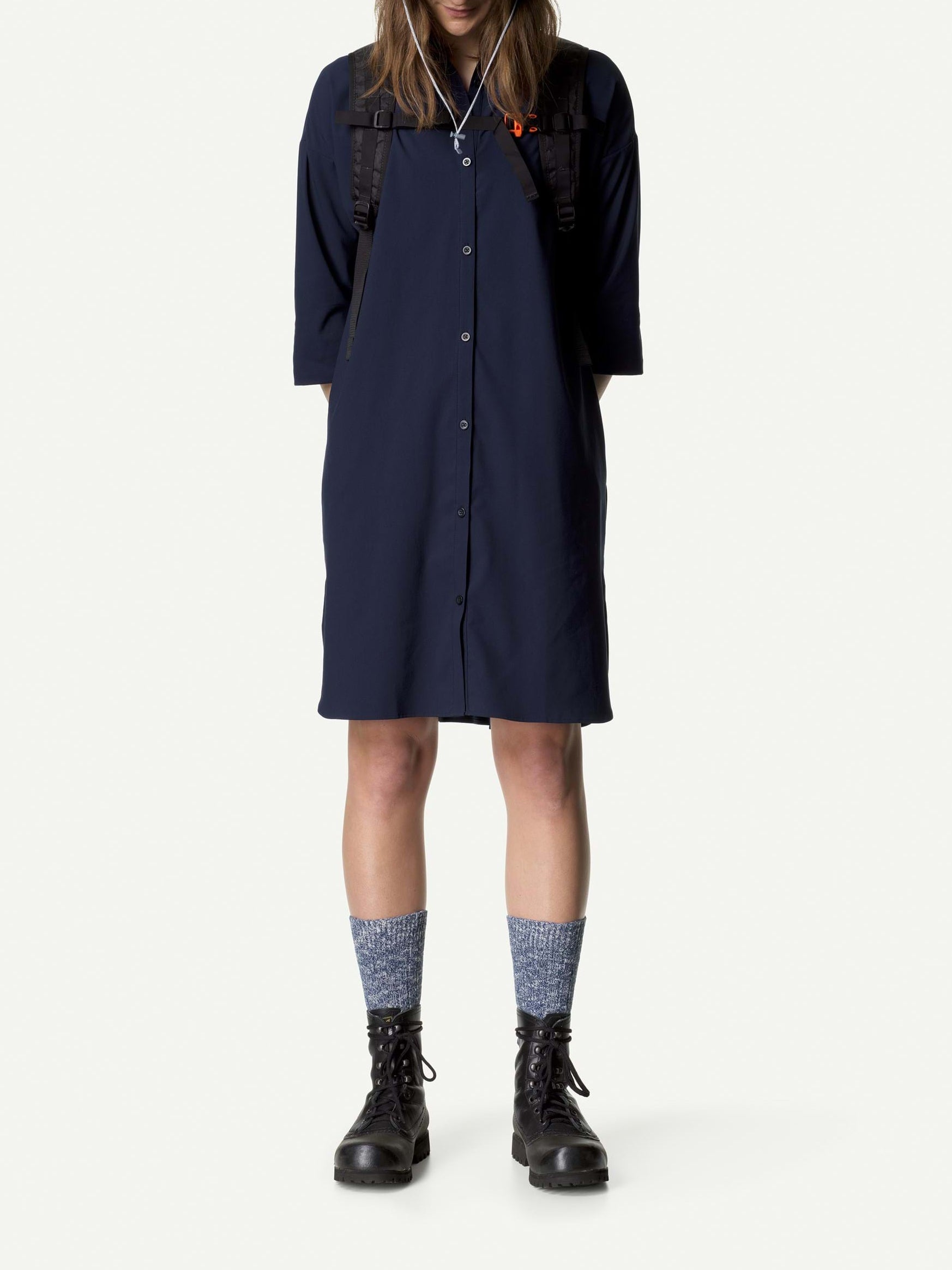 Houdini W's Route Shirt Dress Blue Illusion