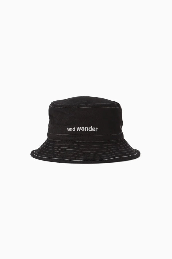And Wander Cotton Twill Hat Black