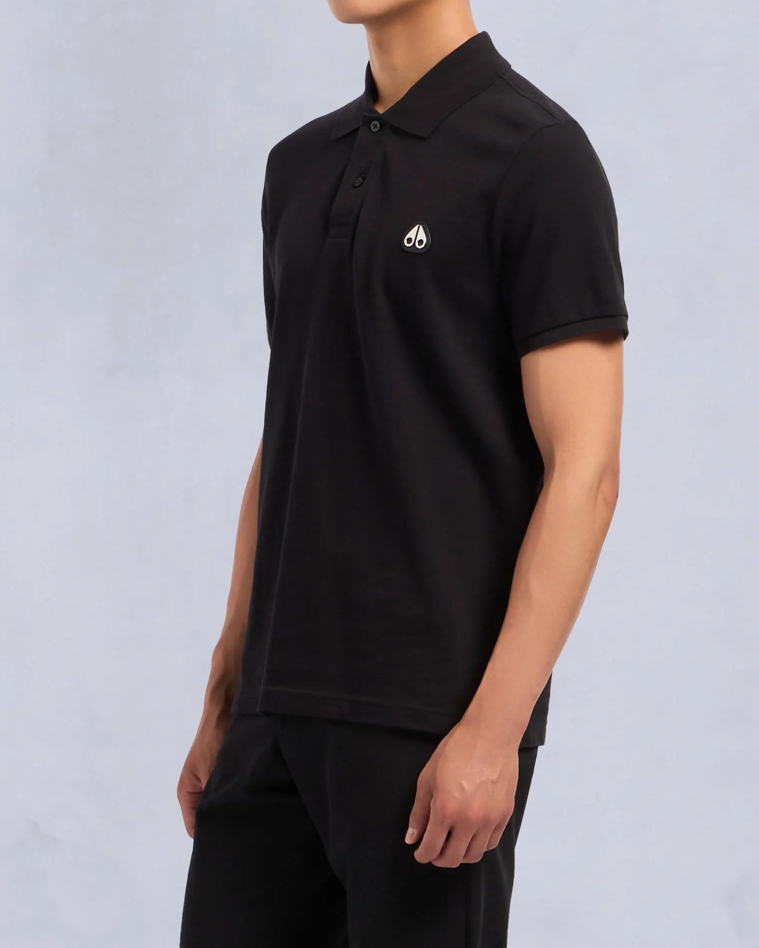 Moose Knuckles Men's Everett Polo Black Silver