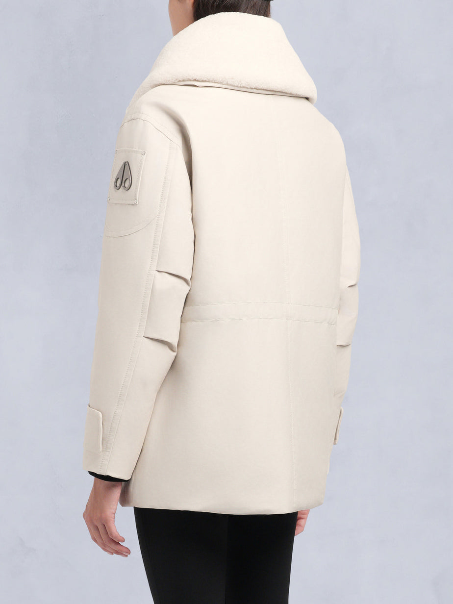 Moose Knuckles Original Aurora Shearling Jacket Alabaster