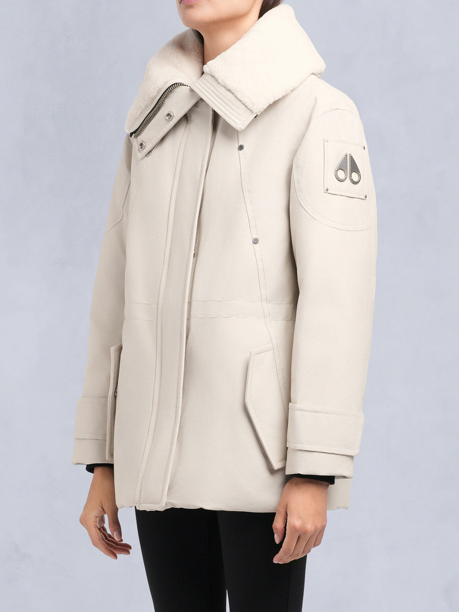 Moose Knuckles Original Aurora Shearling Jacket Alabaster