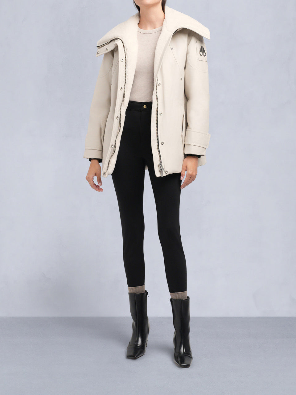 Moose Knuckles Original Aurora Shearling Jacket Alabaster