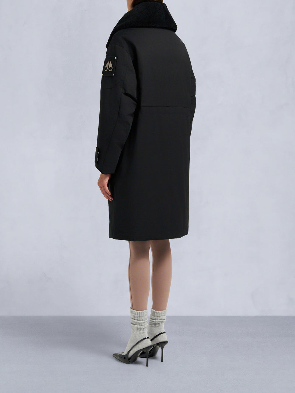 Moose Knuckles Original Storm Shearling Trim Parka Black