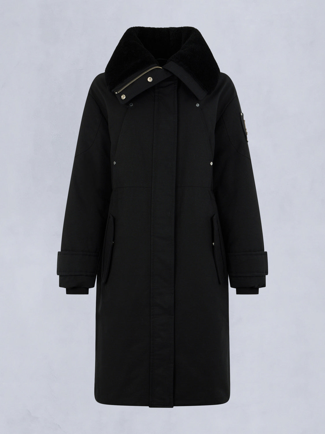 Moose Knuckles Original Storm Shearling Trim Parka Black