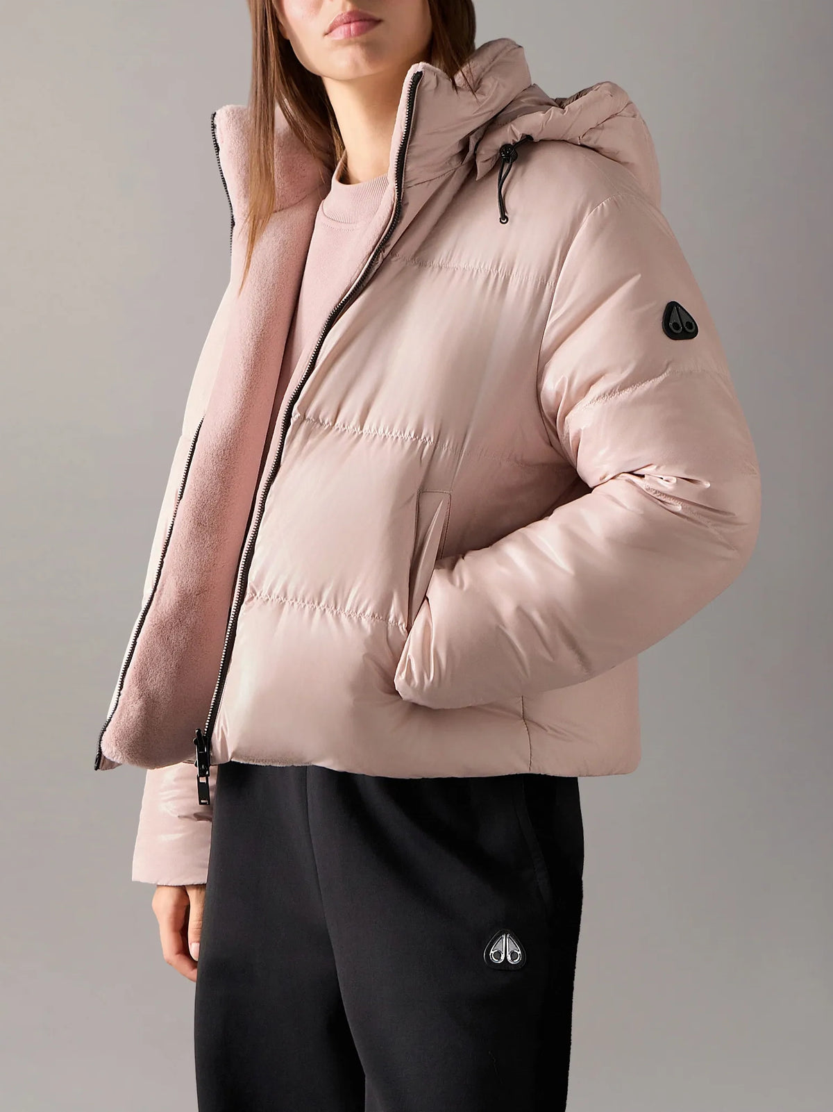 Moose Knuckles W Queens Reversible Down Puffer Rosewood