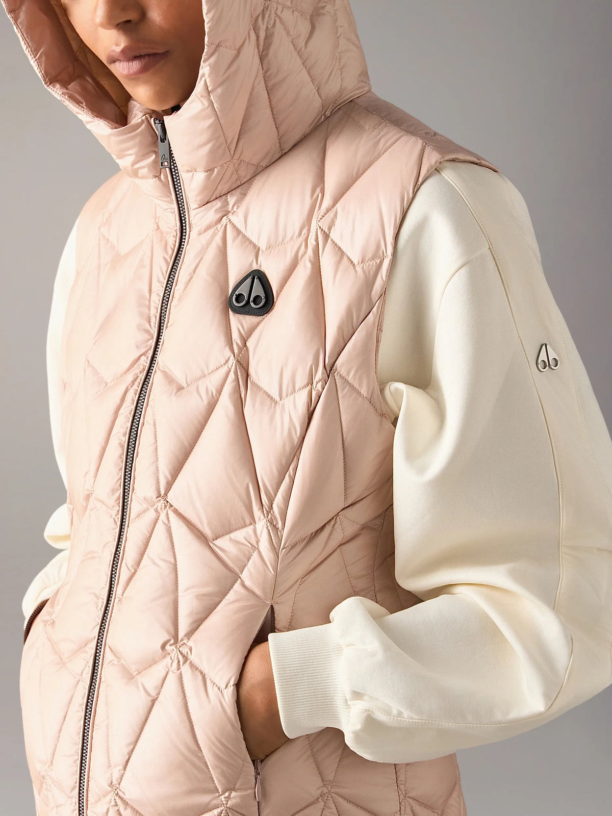 Moose Knuckles Iceberg Quilt Down Vest Rosewood