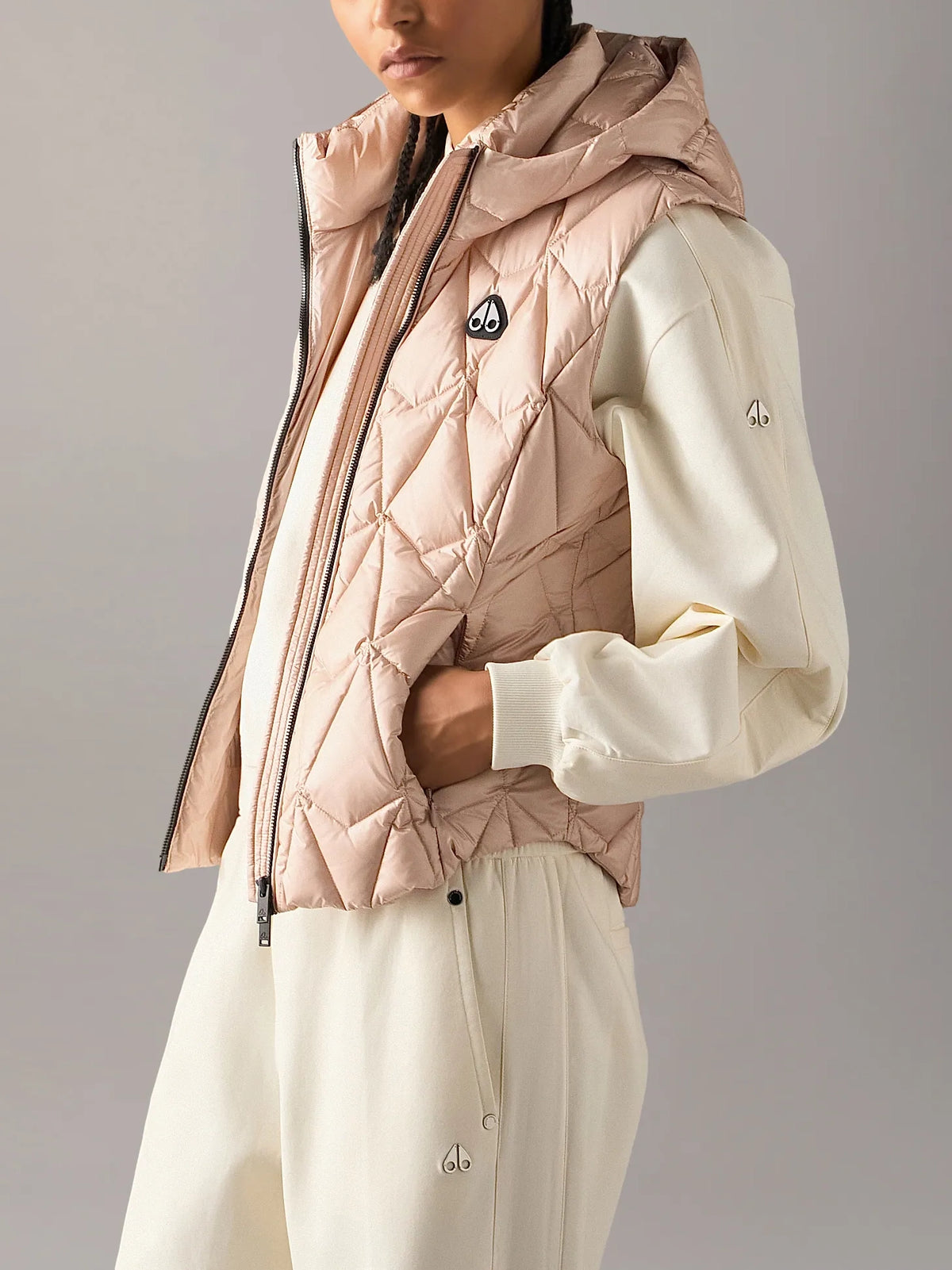 Moose Knuckles Iceberg Quilt Down Vest Rosewood