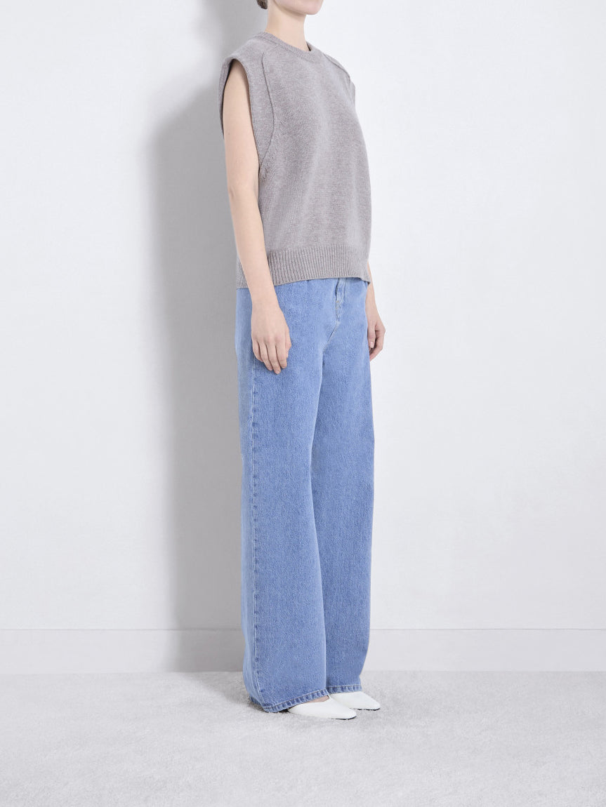 Loulou Studio Mari Sleeveless Wool And Cashmere Top Ash Grey