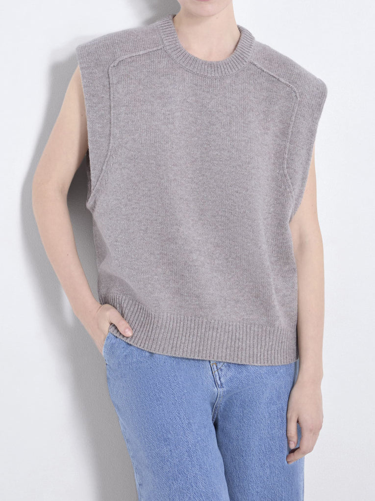 Loulou Studio Mari Sleeveless Wool And Cashmere Top Ash Grey