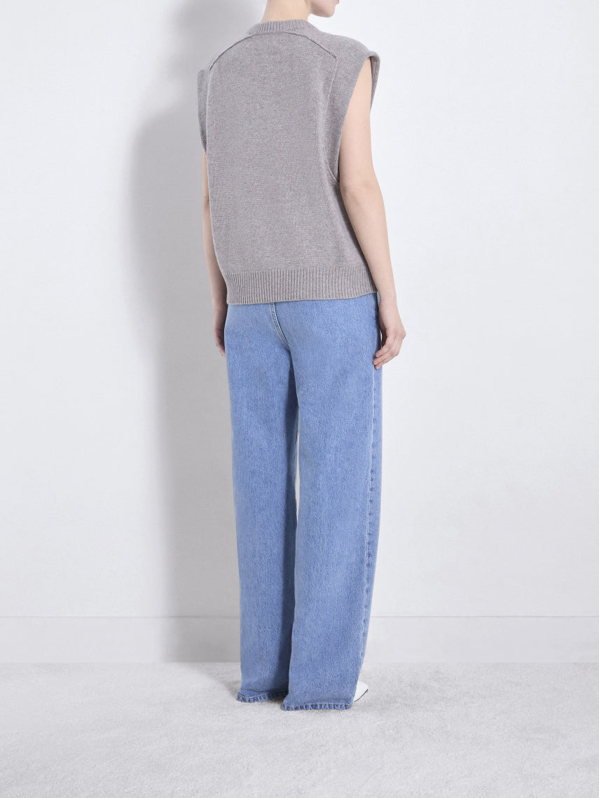 Loulou Studio Mari Sleeveless Wool And Cashmere Top Ash Grey