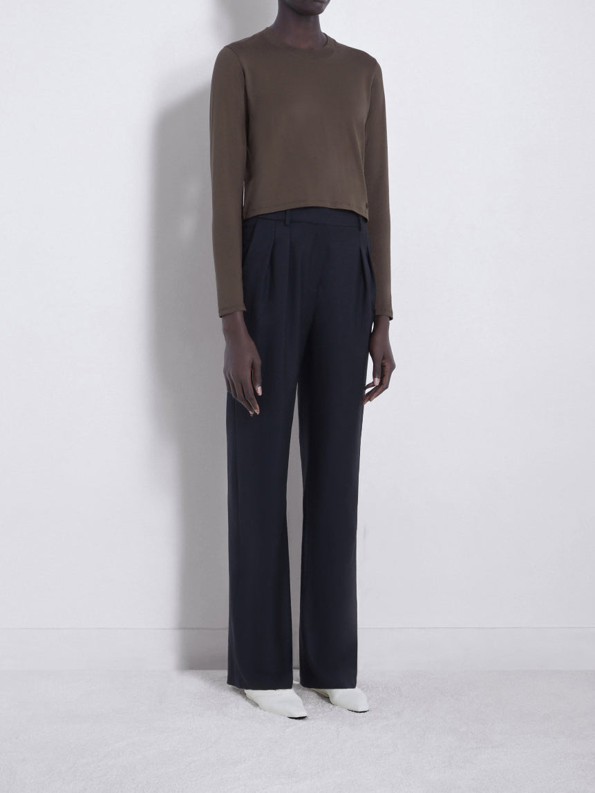 Loulou Studio Masal Organic cotton Long-sleeve T-shirt Wood