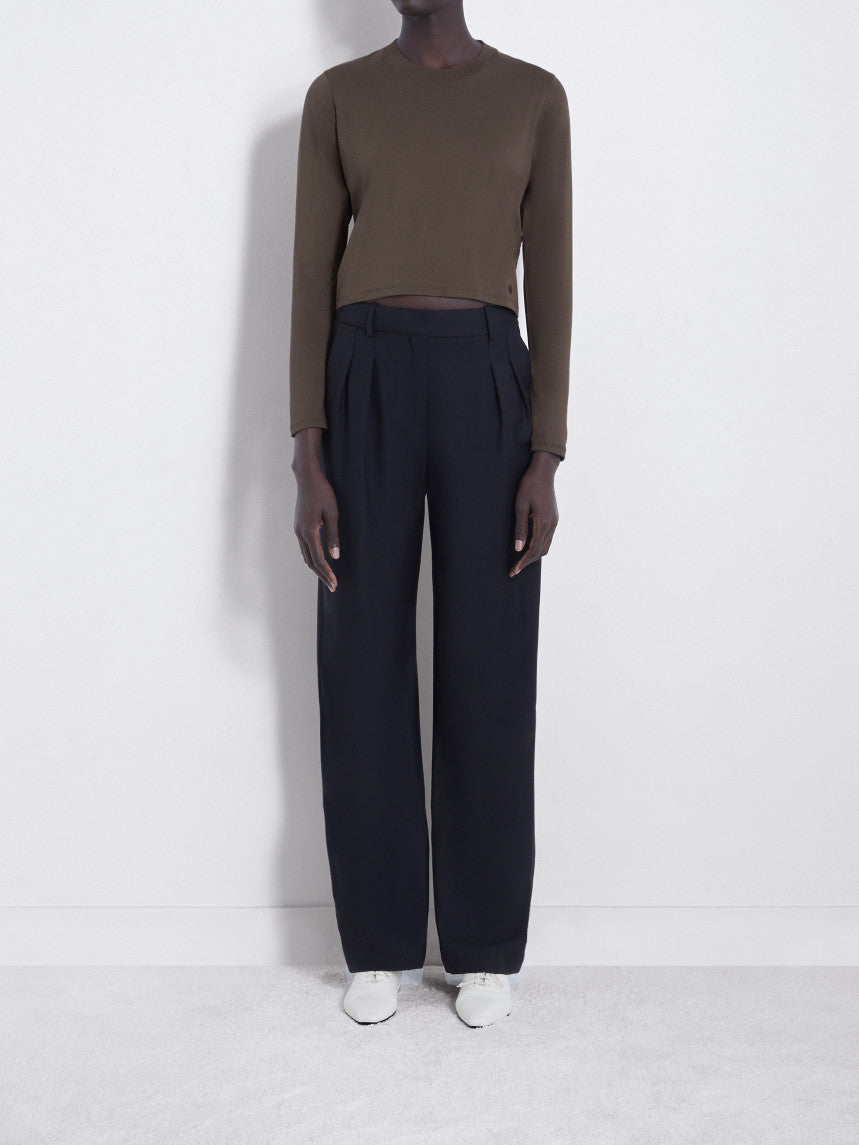 Loulou Studio Masal Organic cotton Long-sleeve T-shirt Wood