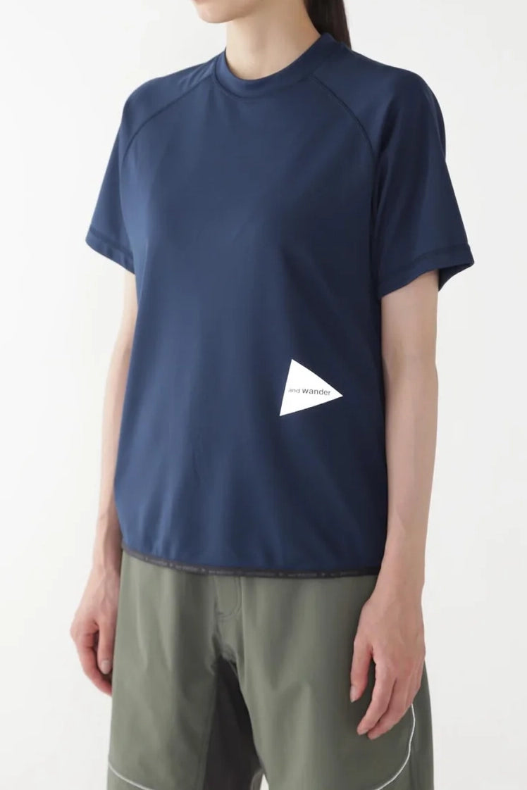 And Wander Dry Jersey Raglan SS T Navy