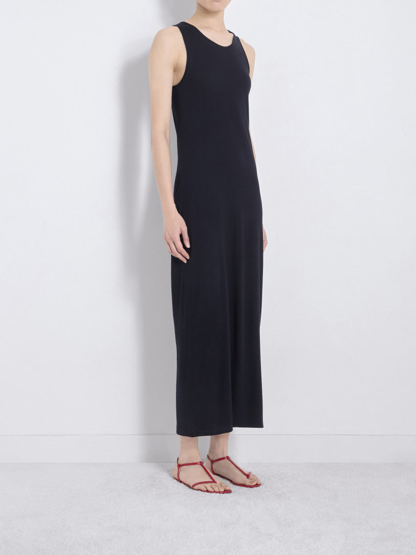 Loulou Studio Myron Wool Blend Jersey Maxi Dress Black
