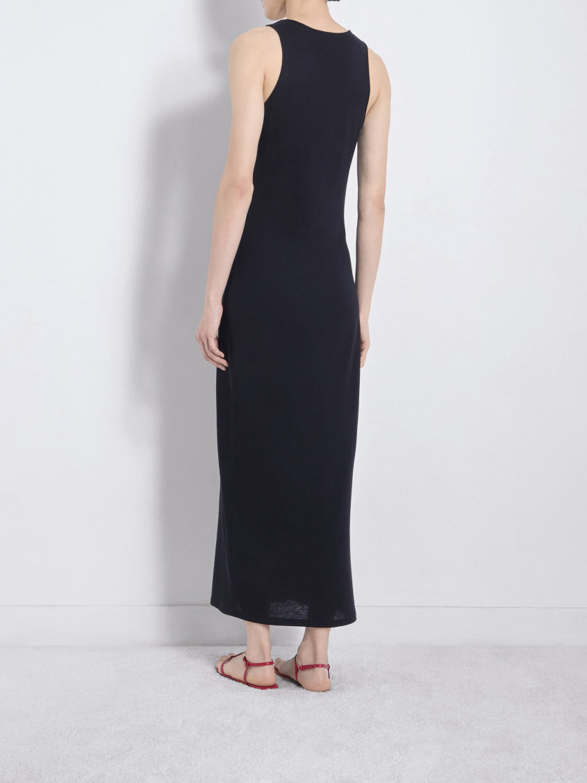 Loulou Studio Myron Wool Blend Jersey Maxi Dress Black