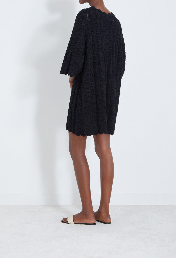 Loulou Studio Doni Crochet Dress Black