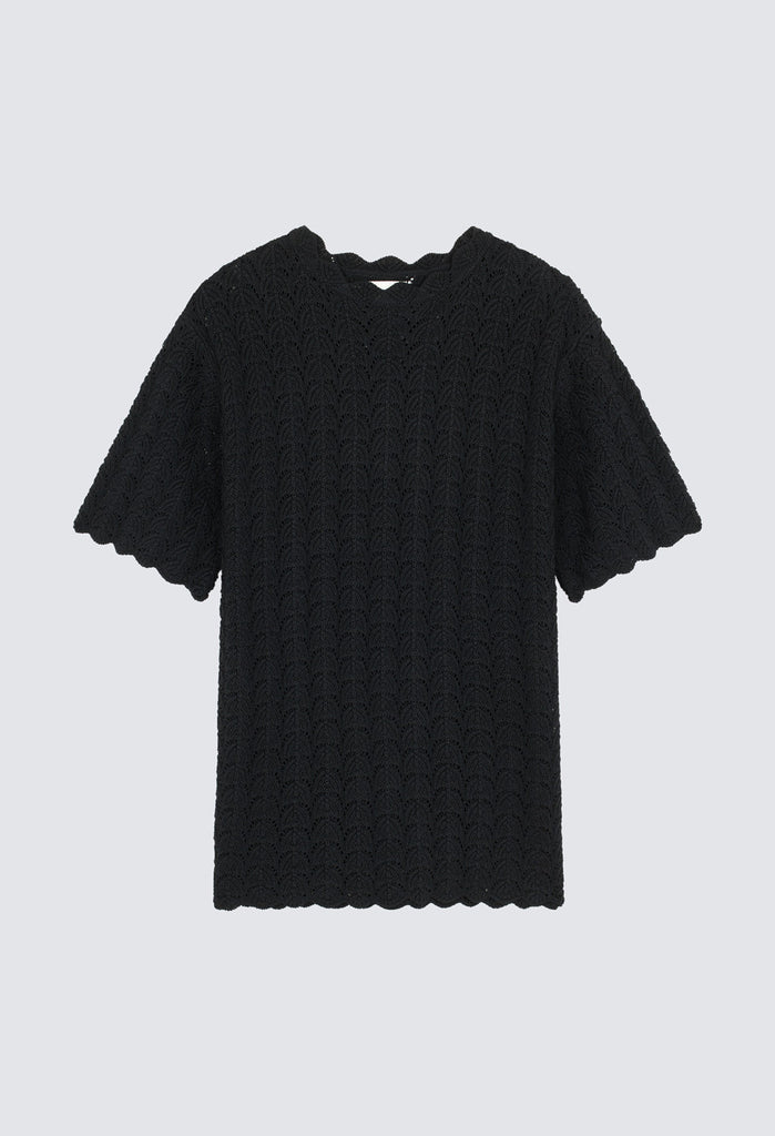 Loulou Studio Doni Crochet Dress Black