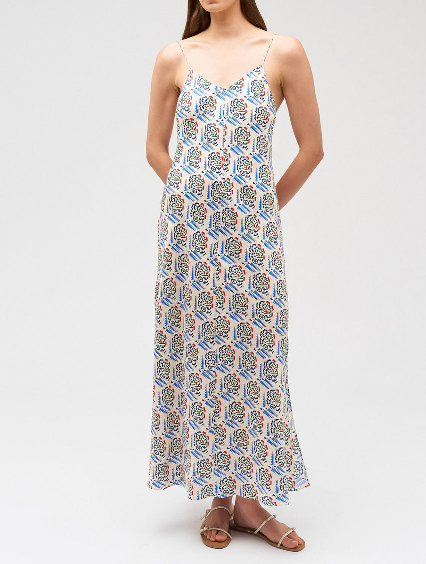 Oroton Zig Zag Flower Stamp Slip Dress