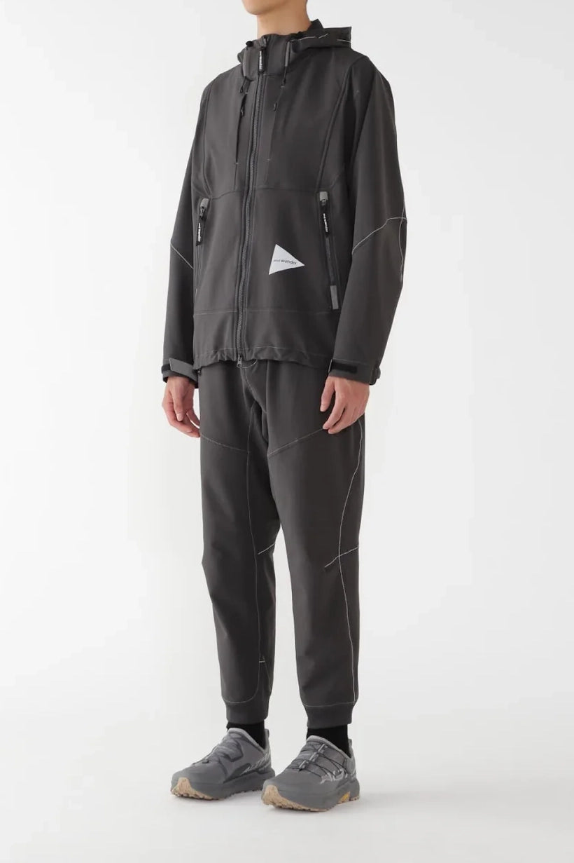 And Wander Light Stretch Shell Jacket Carbon