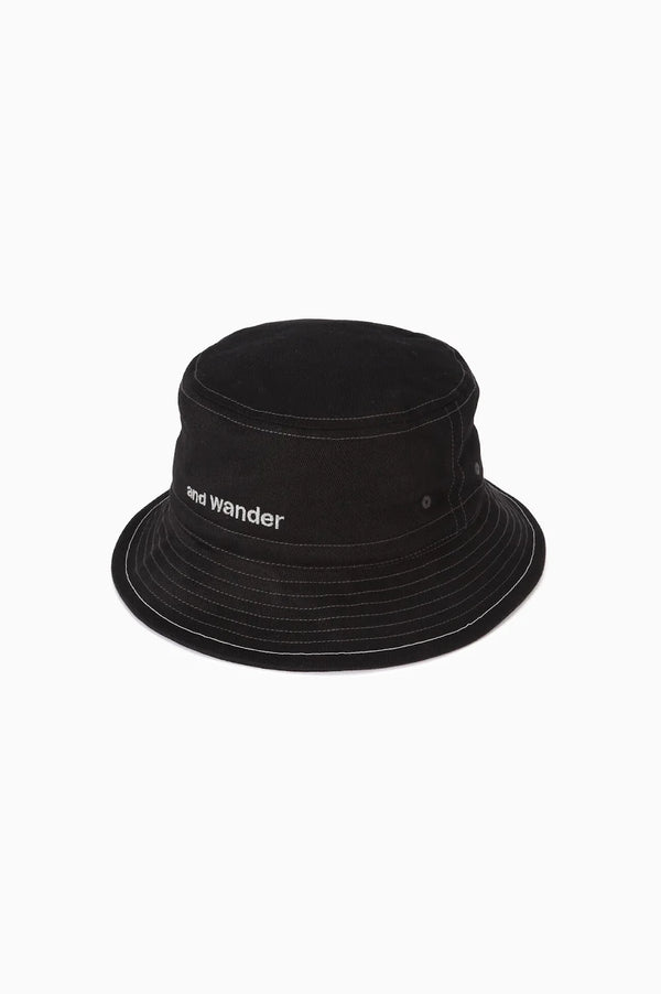 And Wander Cotton Twill Hat Black
