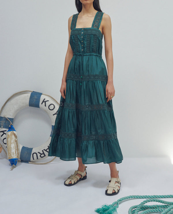 Alemais Xylo Lace Trim Midi Dress
