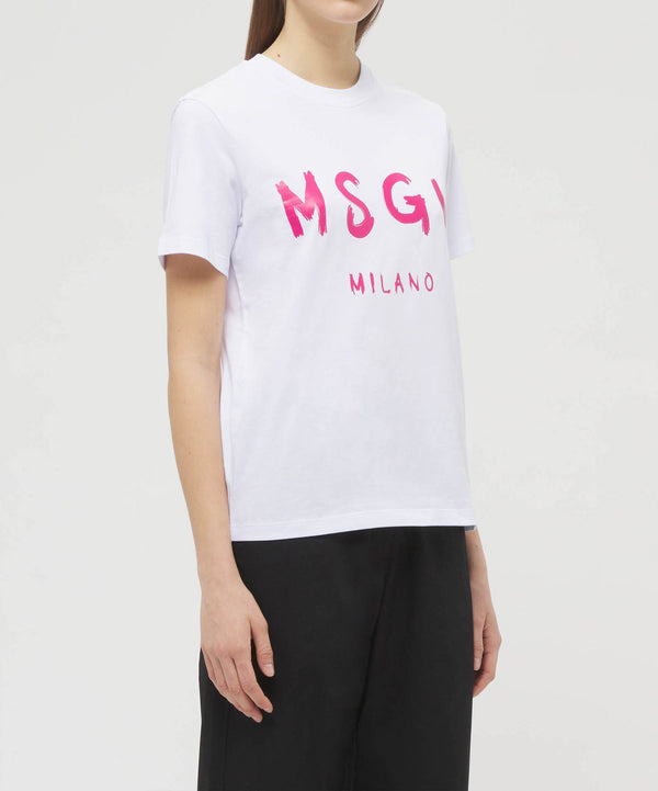 T-shirt With "Brushed" MSGM Logo