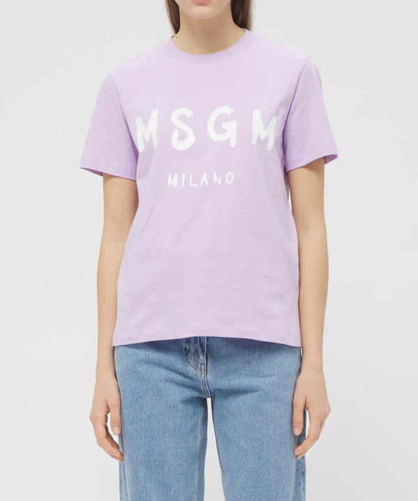 T-shirt With "Brushed" MSGM Logo