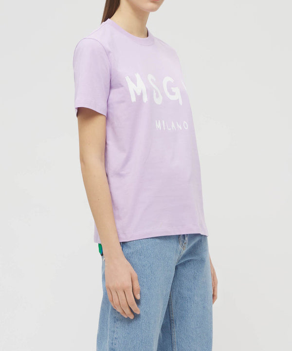 T-shirt With "Brushed" MSGM Logo