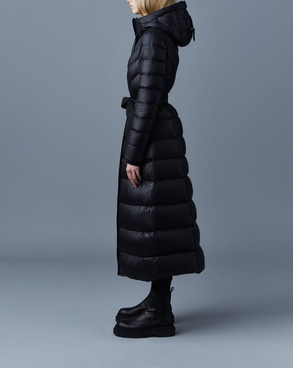 Mackage Calina Lustrous Light Down Maxi Coat Black
