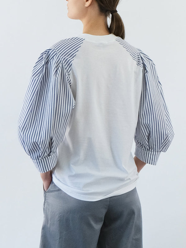 Striped Puff Sleeve T-Shirt