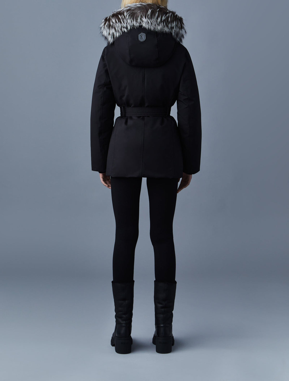 Mackage Jeni 2-In-1 Down Parka With Silver Fox Fur Black