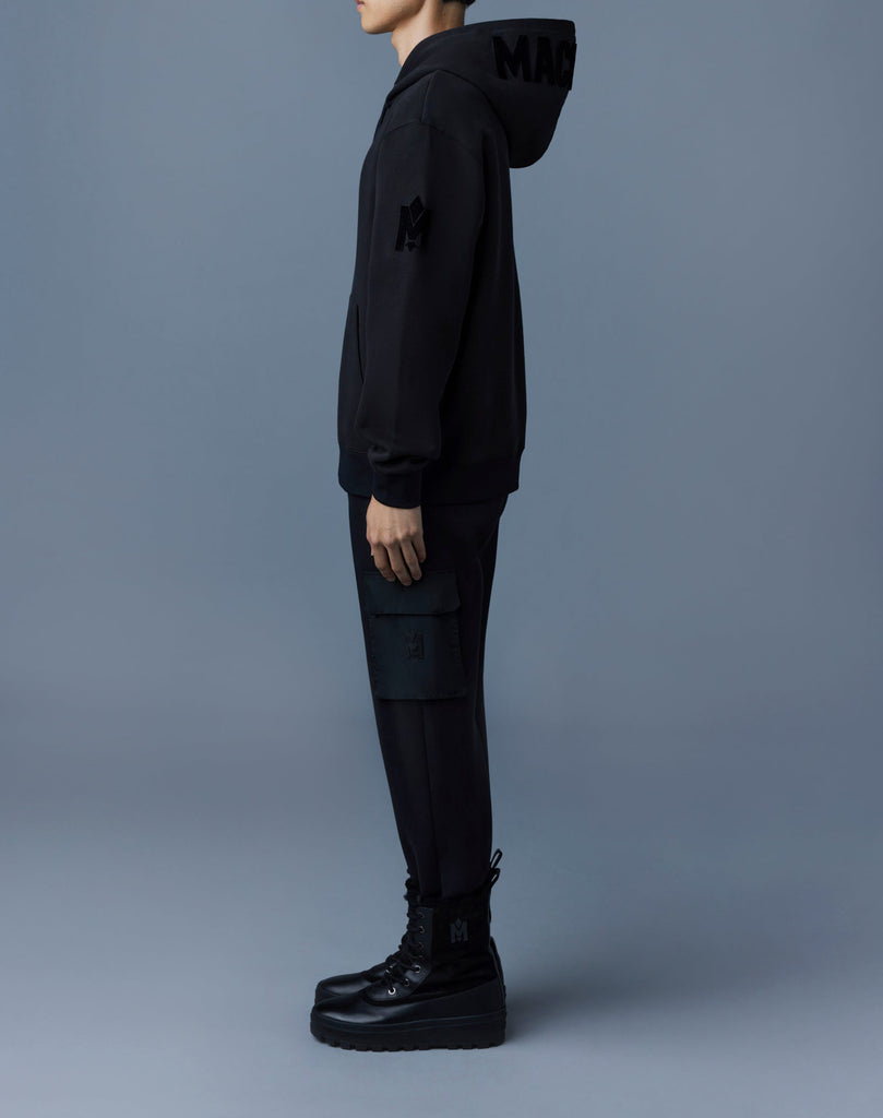 Mackage Krys Hoodie With Velvet Embroidery Black