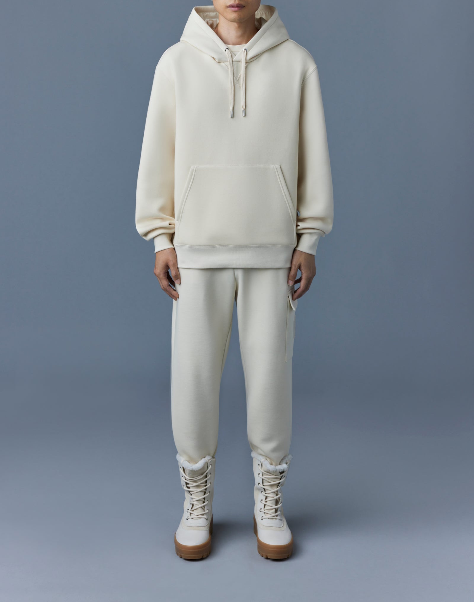 Mackage Krys Hoodie With Velvet Embroidery Cream